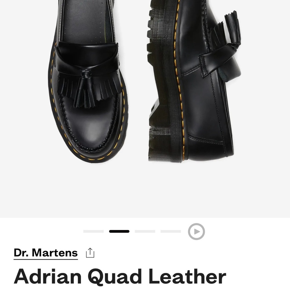 Dr. Martens Black Leather Platform Loafers - Picture 2 of 8